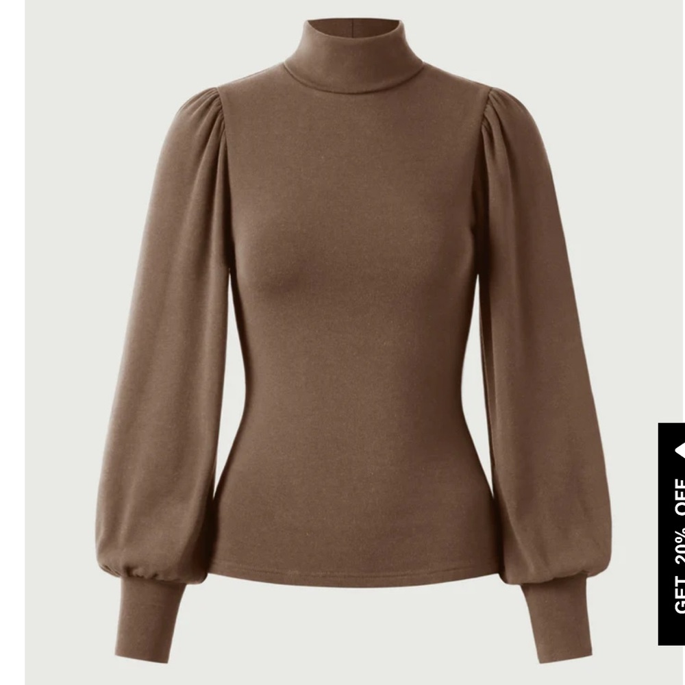 OGL Eco-Mousse®2.0 Turtleneck Puff Sleeve Top